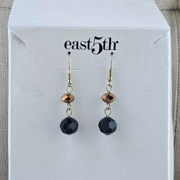 East 5th Jewelry - East 5th Women Earring Drop Down Earrings Gold/Black Tone Fashion Jewelry